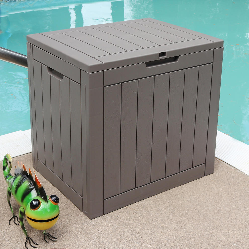 Sunnydaze Decor 32gal. Small Deck Box with Storage and Lockable Lid