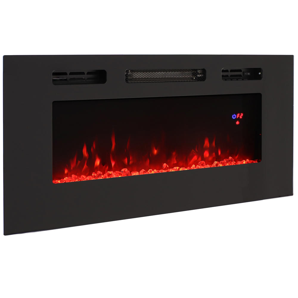 Sunnydaze Decor Sophisticated Hearth 40" Indoor Electric Fireplace - Black