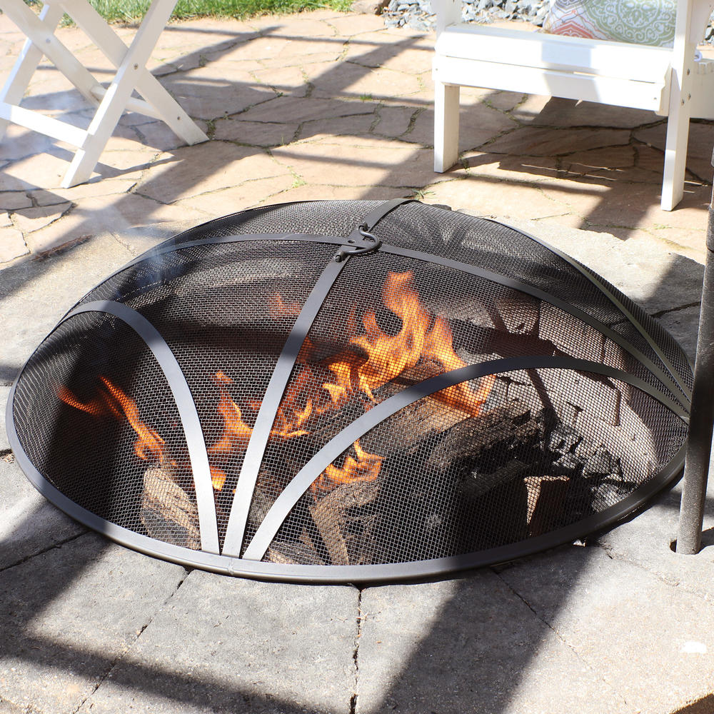 Sunnydaze Decor 40" Reinforced Steel Mesh Outdoor Fire Pit Spark Screen