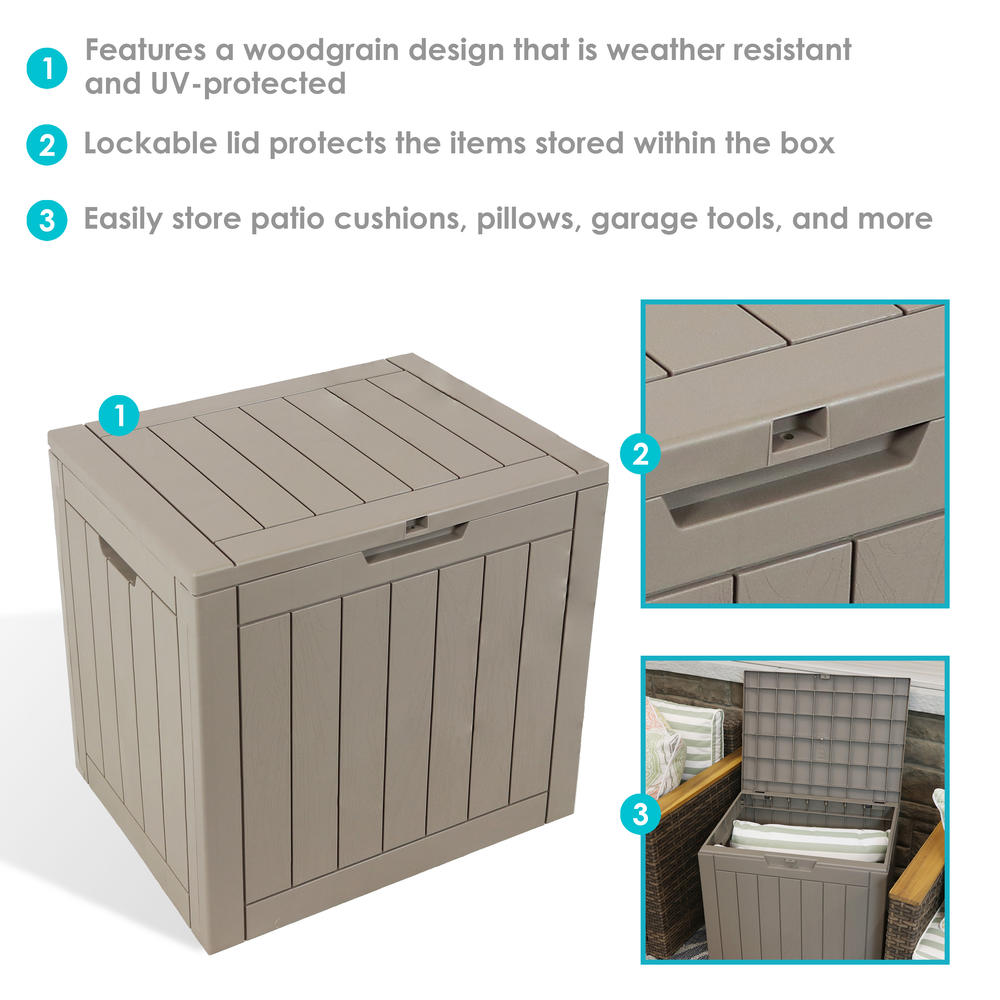 Sunnydaze Decor 32gal. Small Deck Box with Storage and Lockable Lid