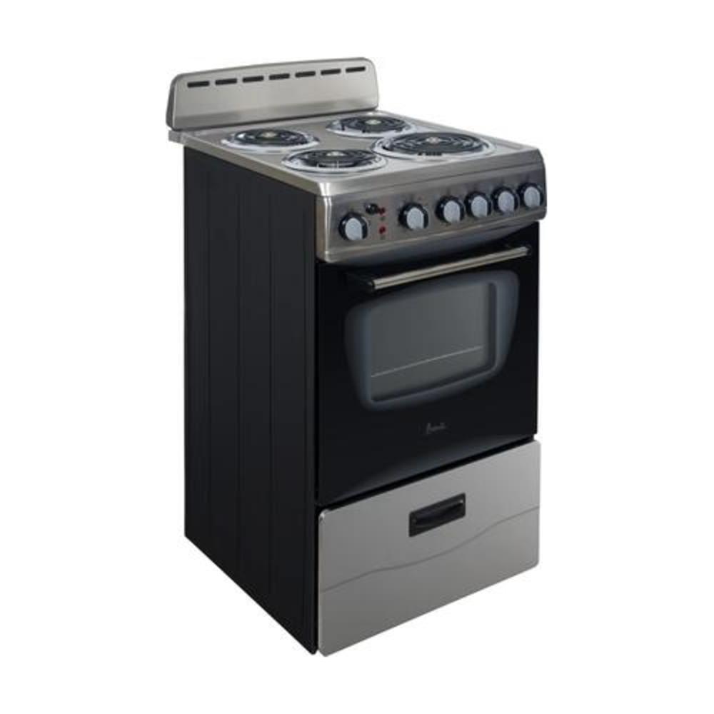 Avanti ERU200P3S  20" Freestanding Electric Range with 4 Coil Elements and 2.1cu.ft. Oven - Stainless Steel