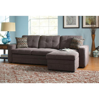 Coaster Gus Chaise Sectional Storage Sofa With Pull Out Sleeper