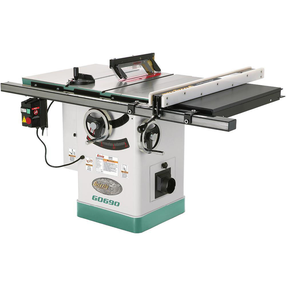 Grizzly 10" 3HP 220V Cabinet Table Saw with Riving Knife