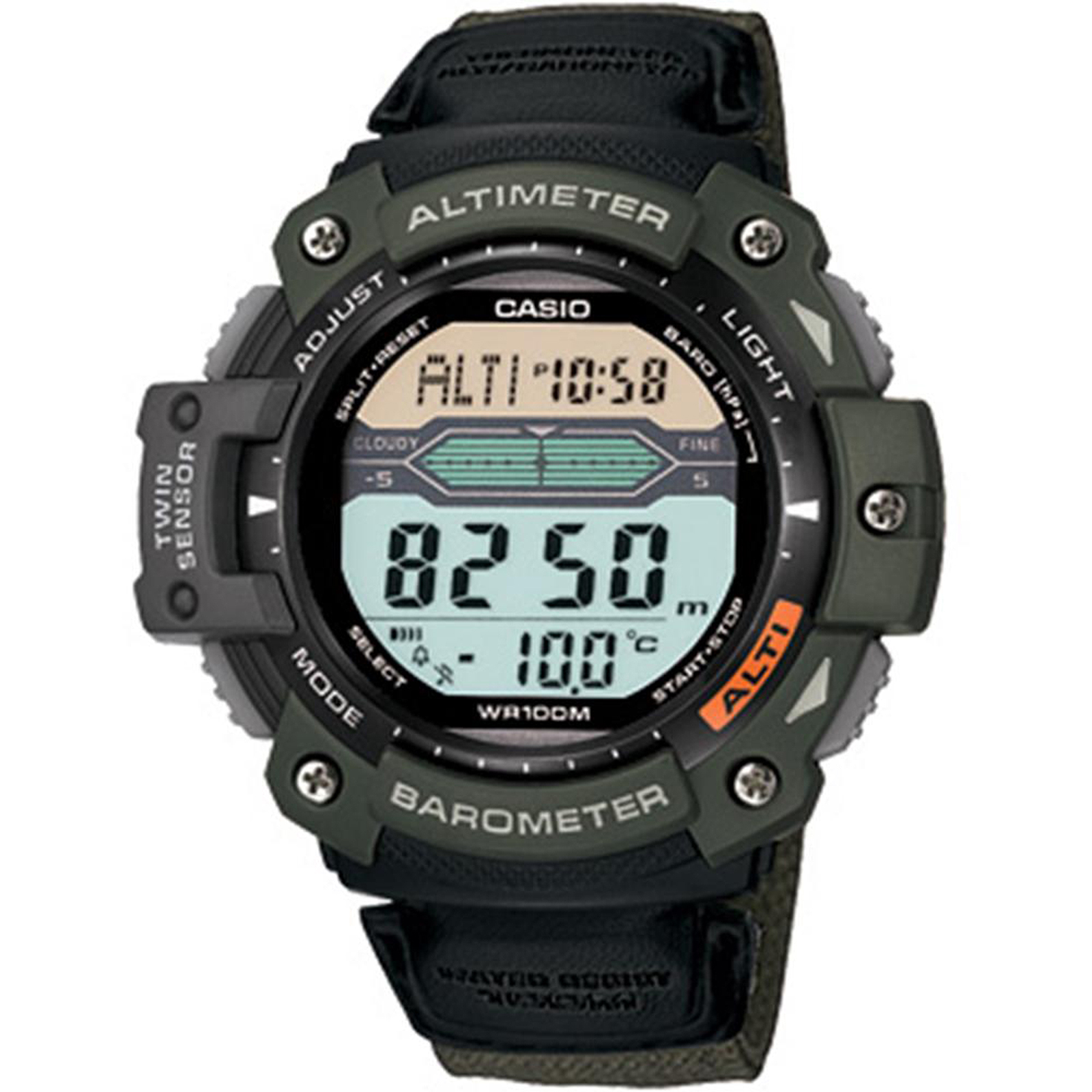 casio digital watch green