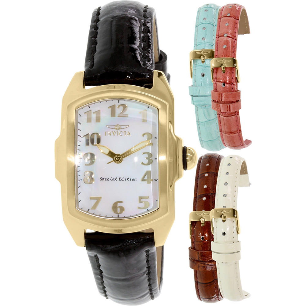 Invicta 13834 Women’s Lupah Leather Analog Watch with Interchangeable Straps