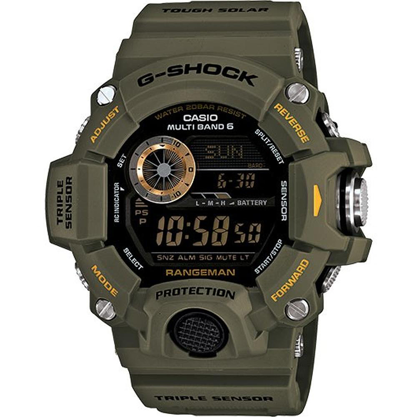 Casio Men's G-Shock Resin Strap Rangeman Digital Watch - Green