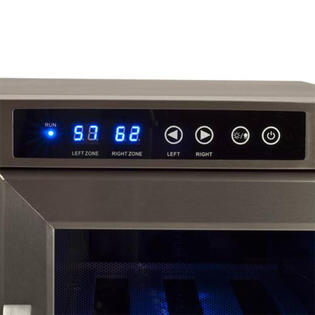 edgestar zone dual bottle french wine cooler stainless steel door zoom