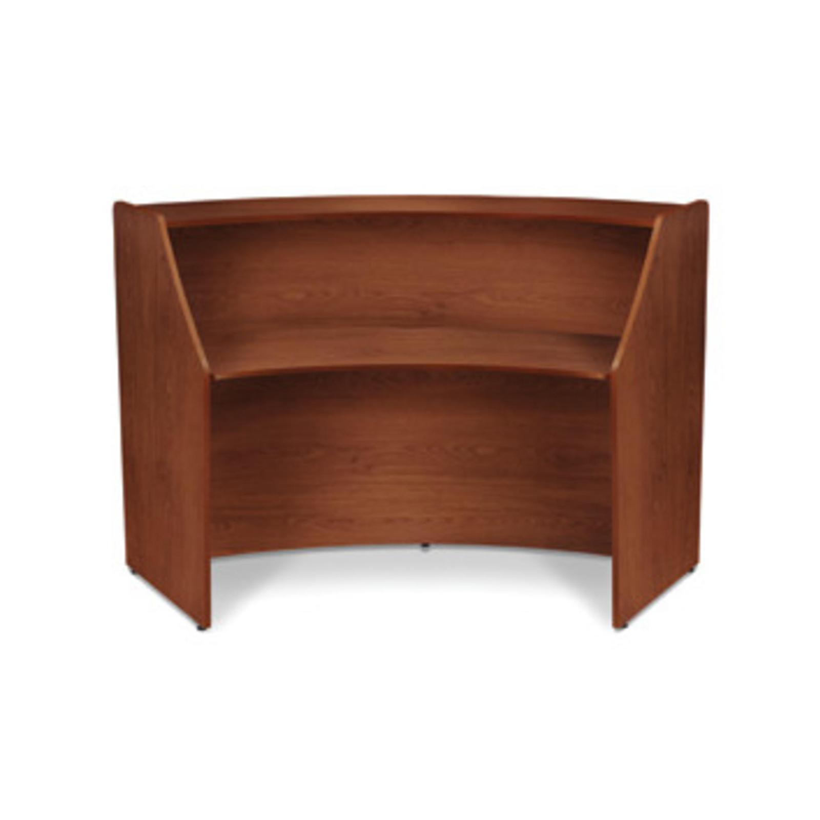 Ofm Marque Series Single Unit Curved Reception Station Cherry
