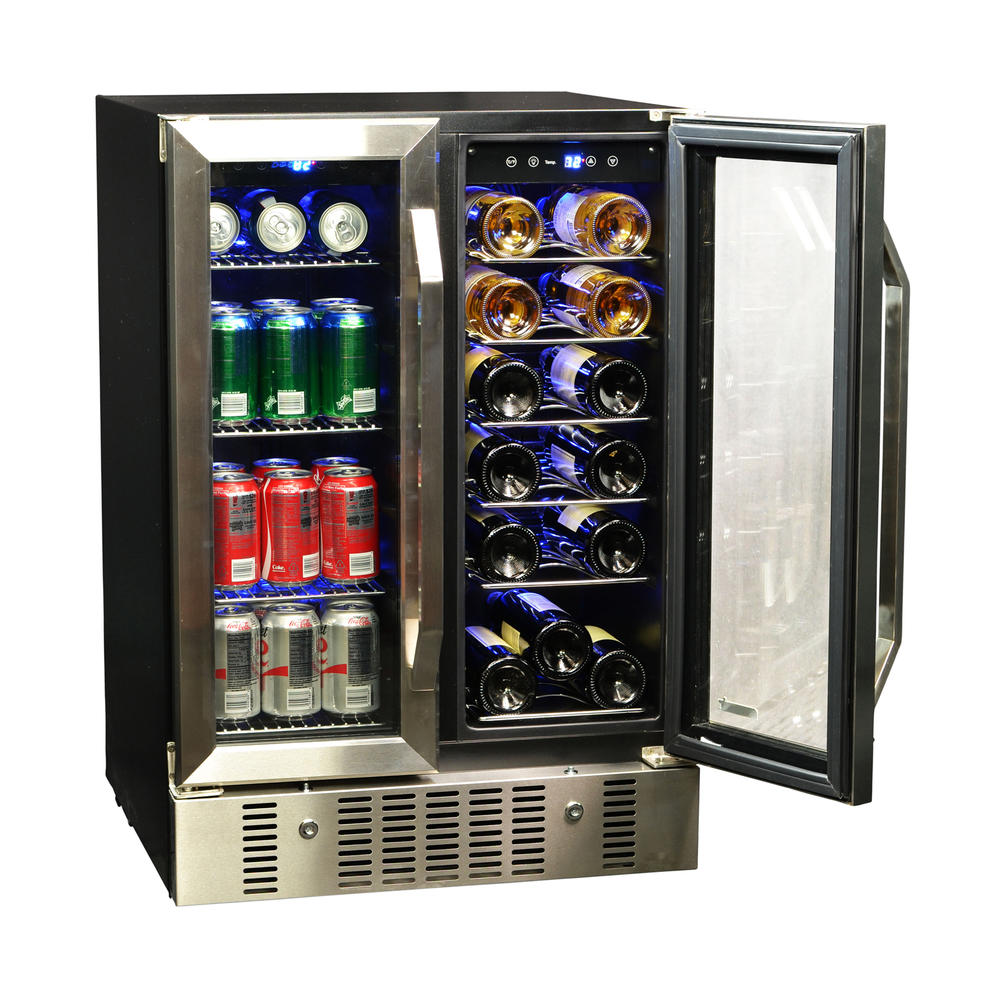 NewAir AWB360DB  Dual Zone Built-In Wine and Beverage Cooler, Stainless Steel/Black