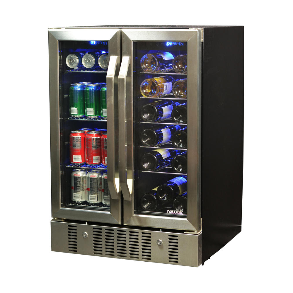 NewAir AWB360DB  Dual Zone Built-In Wine and Beverage Cooler, Stainless Steel/Black