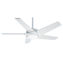 Casablanca Indoor Ceiling Fan with LED Light and remote control - Stealth 54 inch, White, 59165