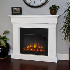 Real Flame Store Crawford Slim Line Electric Fireplace in White by Real Flame