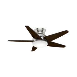 Casablanca Indoor Low Profile Ceiling Fan with LED Light and wall control - Isotope 44 inch, Brushed Nickel, 59351