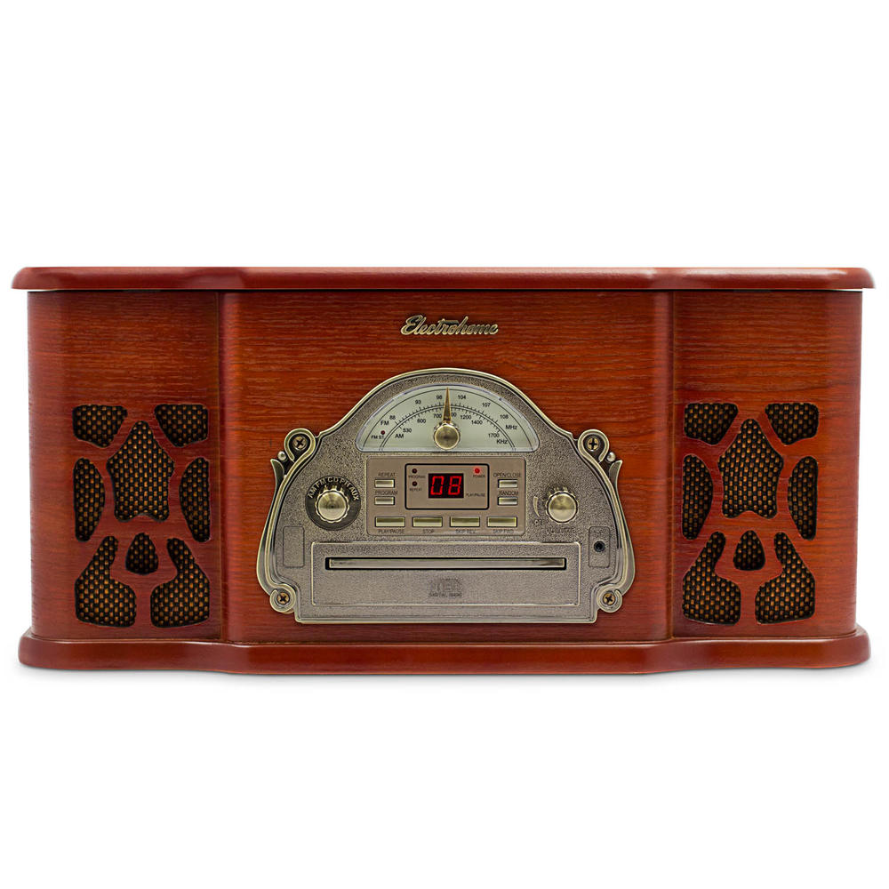 Electrohome EANOS501  Vinyl Record Player Classic Turntable Wood Stereo System, AM/FM Radio, CD, and AUX  Input for Smartphones