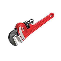 ridgid 31010 model 10 heavy-duty straight pipe wrench, 10-inch plumbing wrench, red, black, 250mm (10in)