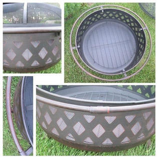 Globe House Products Steel Wood Crossweave Fire Pit Sears Marketplace