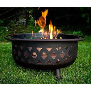 Globe House Products Steel Wood Crossweave Fire Pit Sears Marketplace