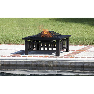 Fire Sense 23 Steel Wood Square Fire Pit Sears Marketplace