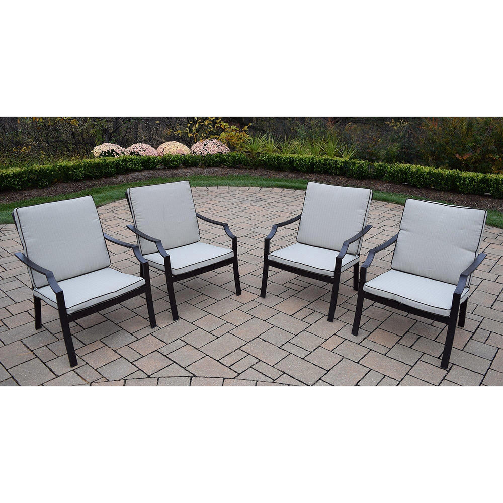 Oakland Living 4pc. Aluminum Deep Seating Chat Chair Set with Cushion