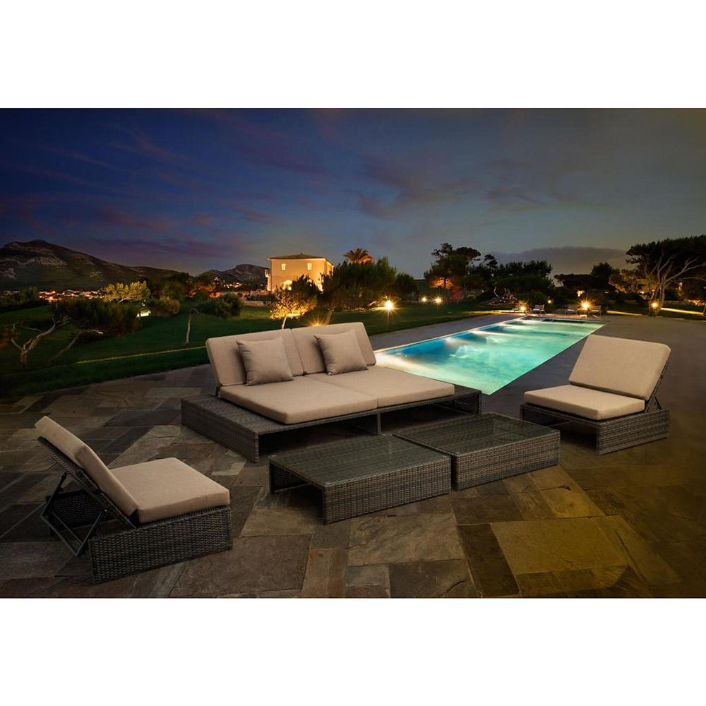 America Luxury Modern Outdoor Wicker Reclining Seat - Brown