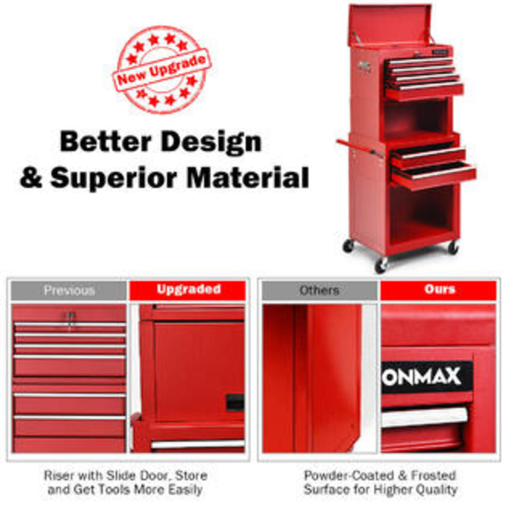 Costway 6Drawer Rolling Tool Chest Storage Toolbox Combo