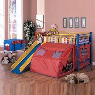 This fun and practical loft bed offers clean lines, sturdy straight rails, and a central ladder. coaster contemporary oates youth