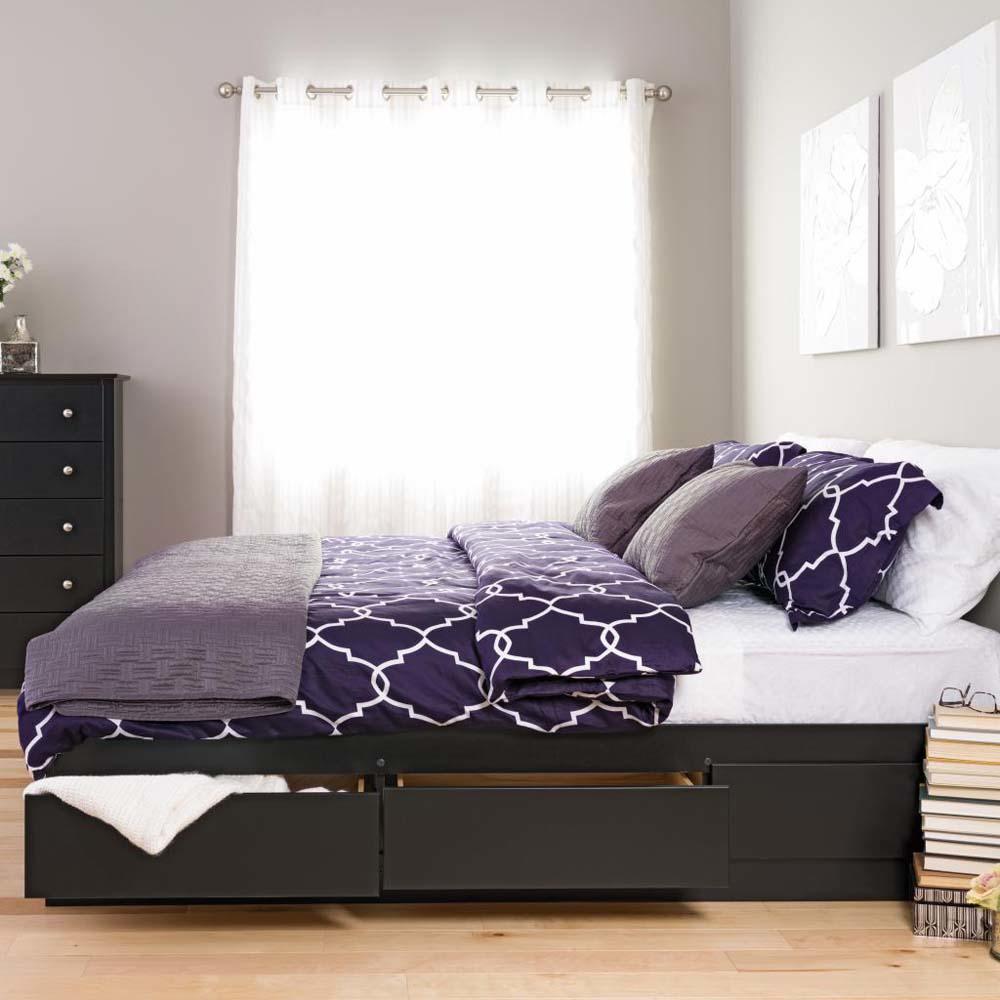 Prepac King Mate�s Platform Storage Bed with 6 Drawers, Black