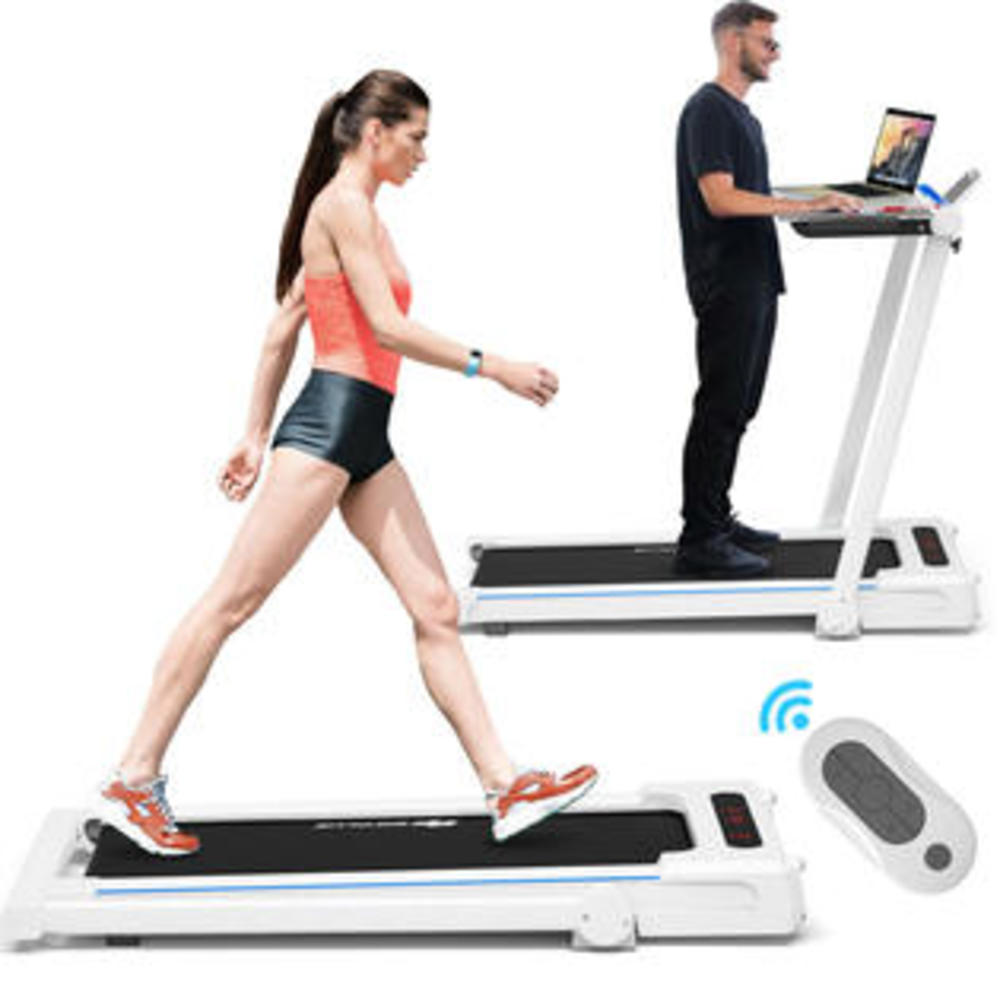 Goplus 2.25HP Folding Running Treadmill w/ Speaker & Remote White