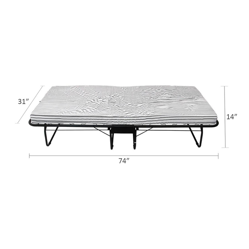 NorthLight Twin Roll-Away Folding Bed with Mattress and Casters