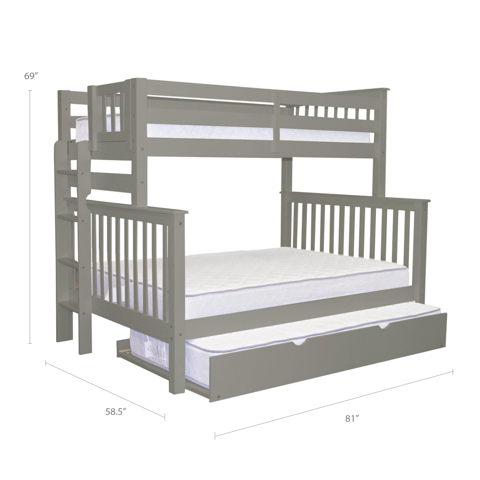 Bedz King Mission Style Twin Over Full, Sears Wooden Bunk Beds