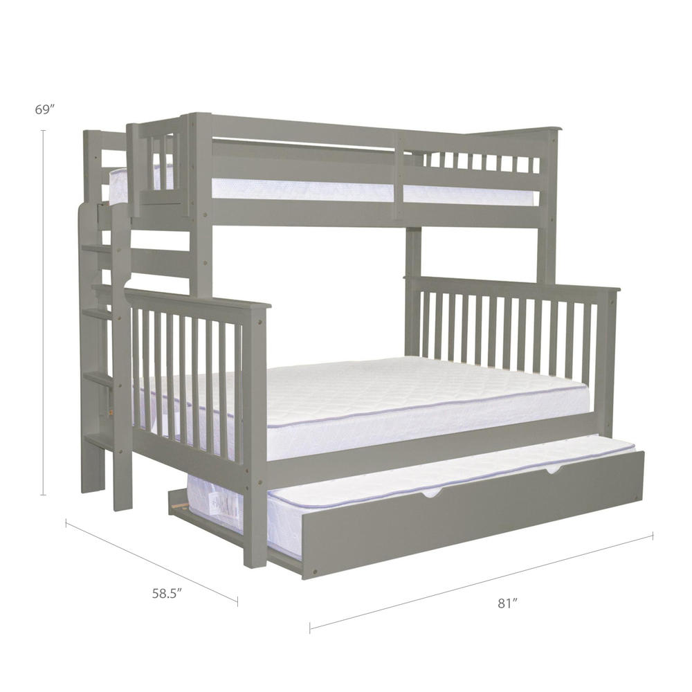 Bedz King Mission Style Twin over Full Bunk Bed - Gray