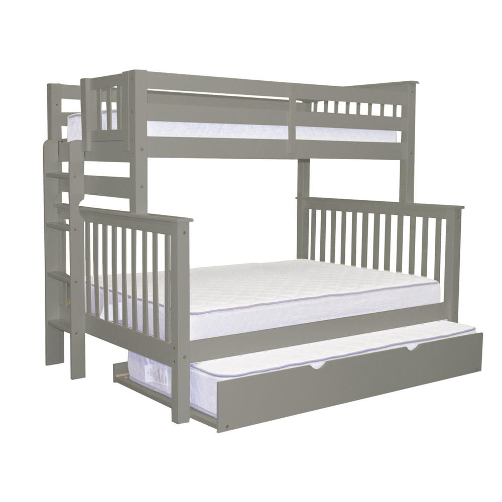 Bedz King Mission Style Twin over Full Bunk Bed - Gray