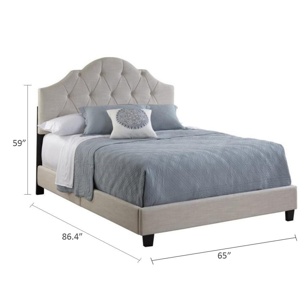 Pulaski Mason Queen Fully Upholstered Tuft Bed - Off-White
