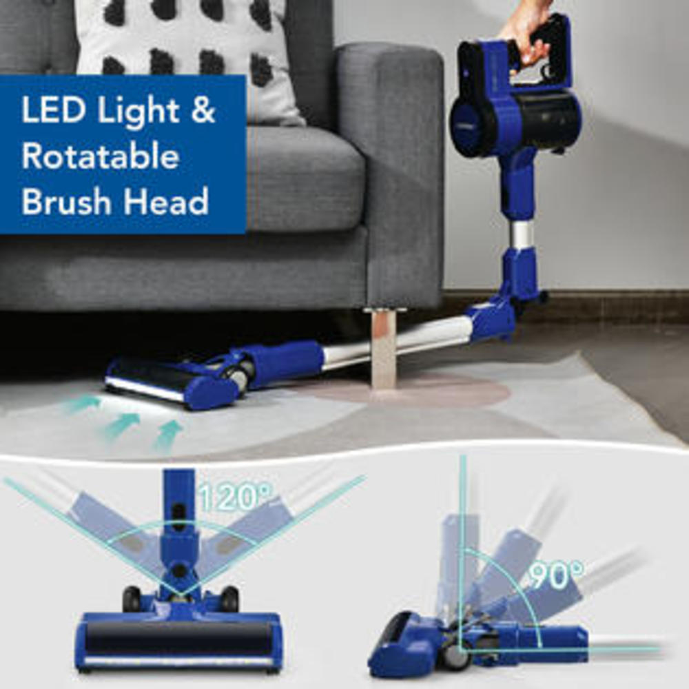 Costway GX10006US-BL 3-in-1 Cordless Stick Vacuum Cleaner - Blue