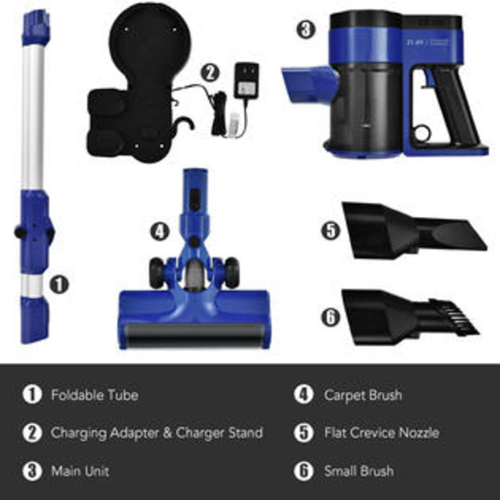 Costway GX10006USBL 3in1 Cordless Stick Vacuum Cleaner Blue