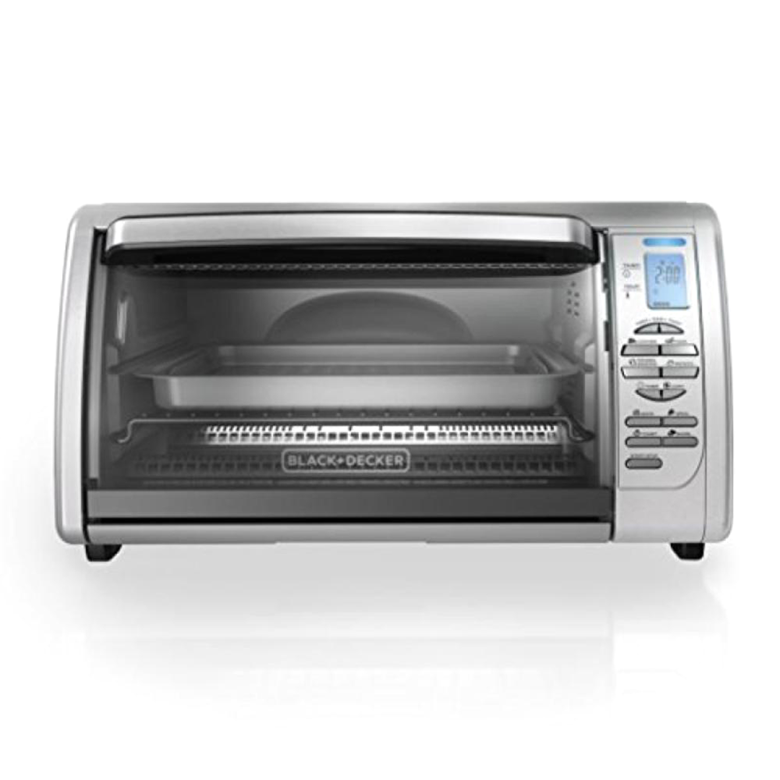 BLACK+DECKER CTO6335S  Digital Convection Countertop Toaster Oven with Broil Rack - Silver