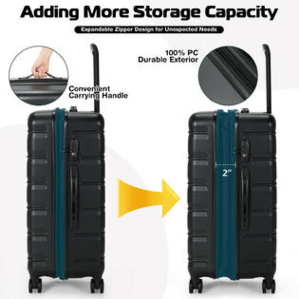 Costway 3pc. Hardshell Luggage Set w/ TSA Lock & Spinner Wheels