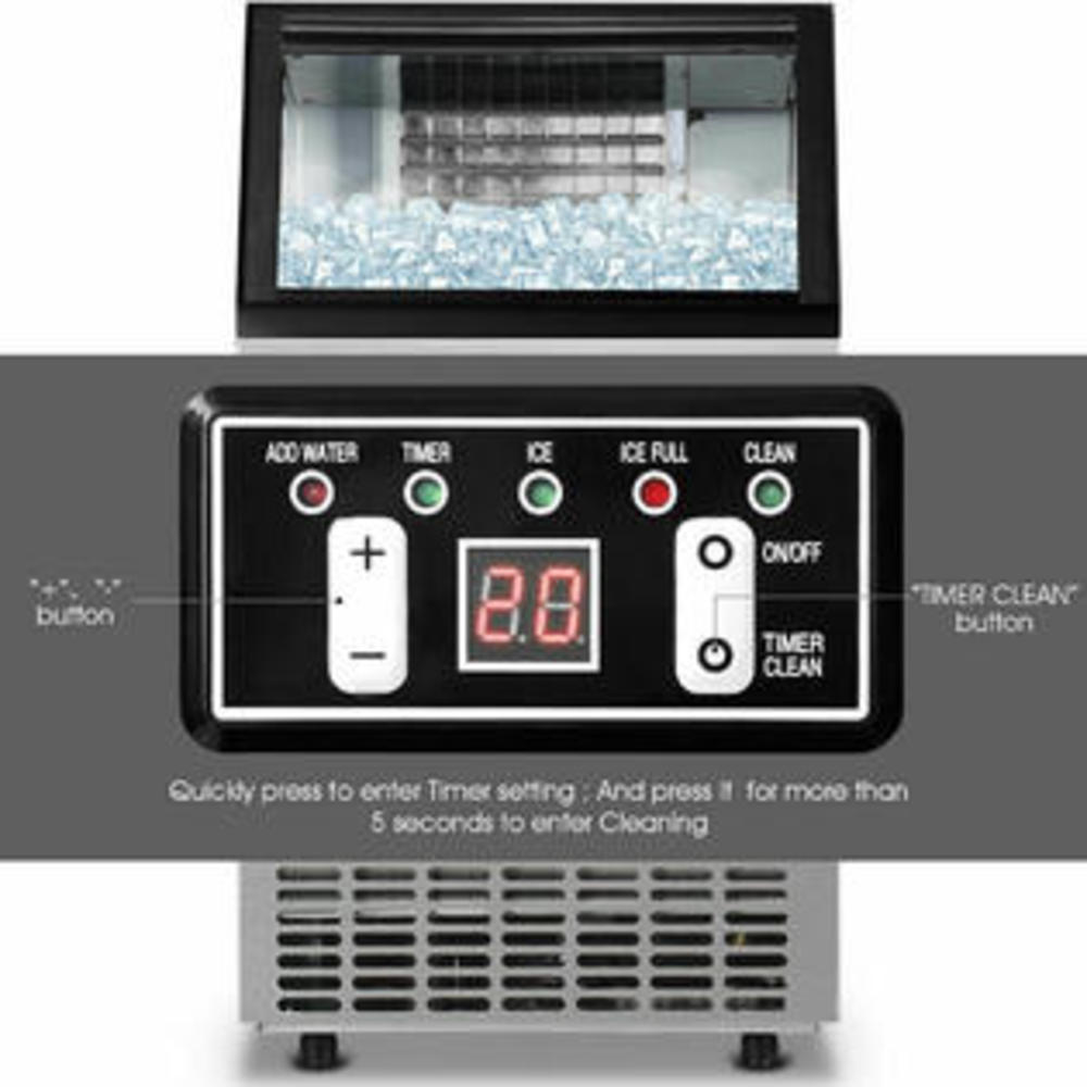 Goplus EP21967 Built-In Stainless Steel 110Lbs/24H Portable Ice Maker