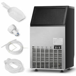Goplus Costway Built-In Stainless Steel Commercial 110Lbs/24H Ice Maker Portable Ice Machine