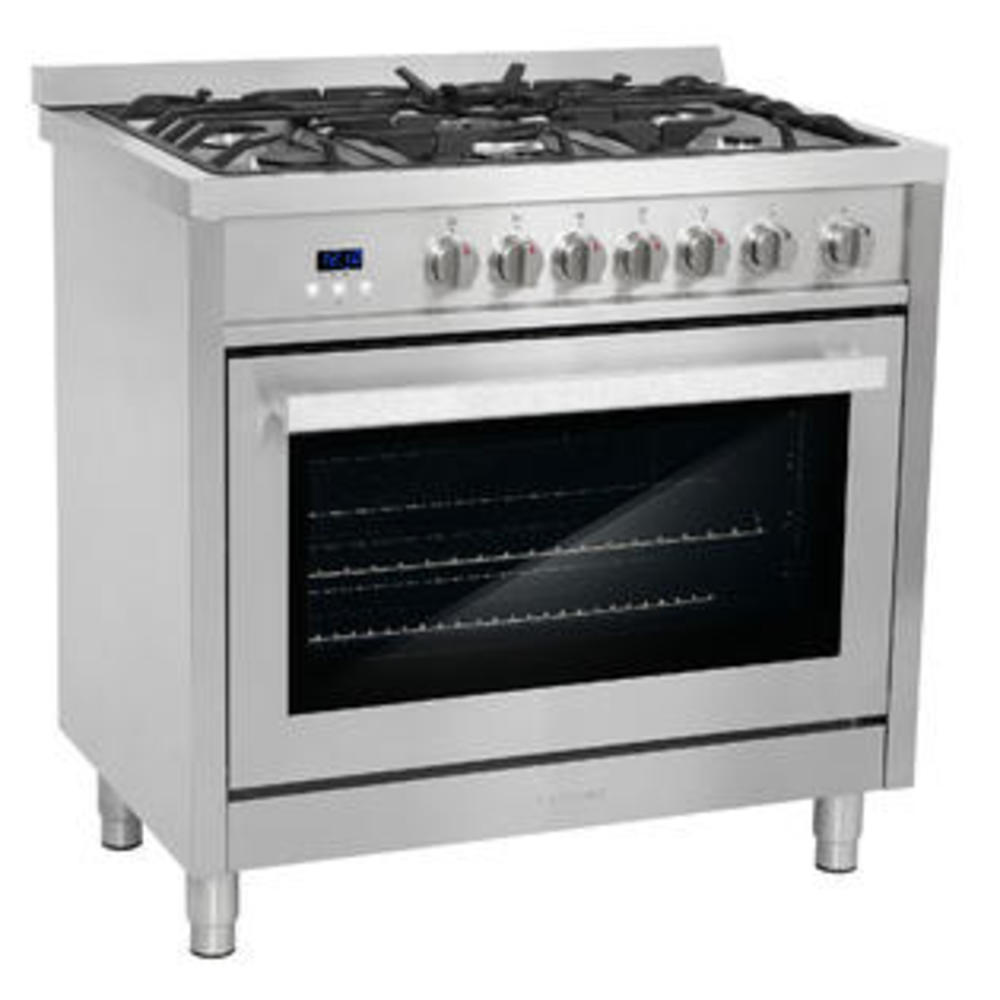 Cosmo Appliances COS-965AGFC-PA 36" 3.8 cu. ft. Single Oven Gas Range with 5 Burner Cooktop - Stainless Steel