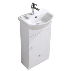 Renovators Supply Small Bathroom White Vanity Sink with Faucet and Drain