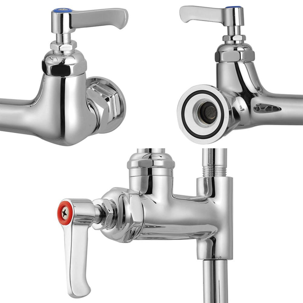 AplusBuy Commercial Double Handle 38" Swivel Pre-Rinse Faucet - Chrome