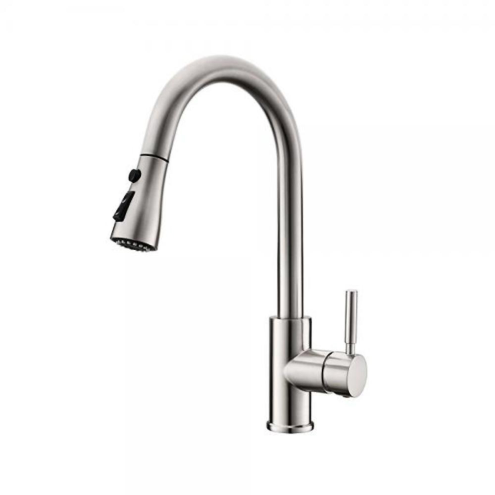Wewe Single Handle 15.7" Pull Down Sprayer Kitchen Faucet - Brushed Nickel Finish