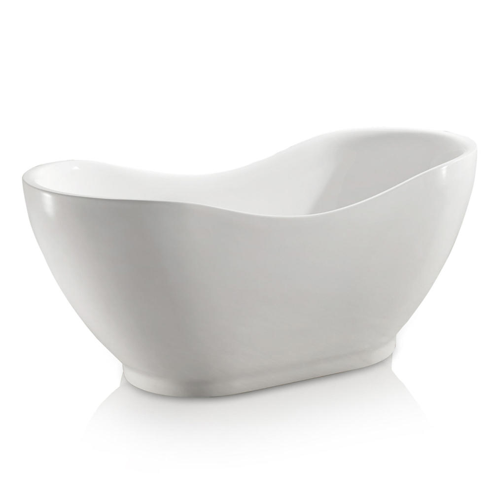 AKDY 67" Contemporary Style Acrylic Freestanding Oval Bathtub - White