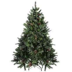 Northlight 6.5' Full Snowy Delta Pine with Pine Cones Artificial Christmas Tree, Unlit