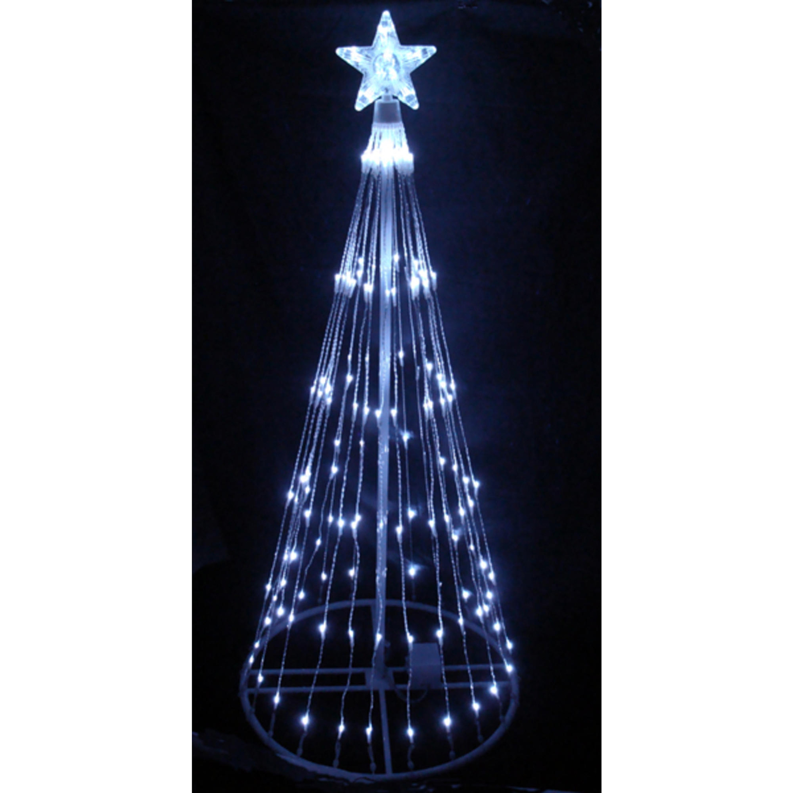 LB International 9' Pre-Lit Show Cone Christmas Tree with LED Lights - Polar White