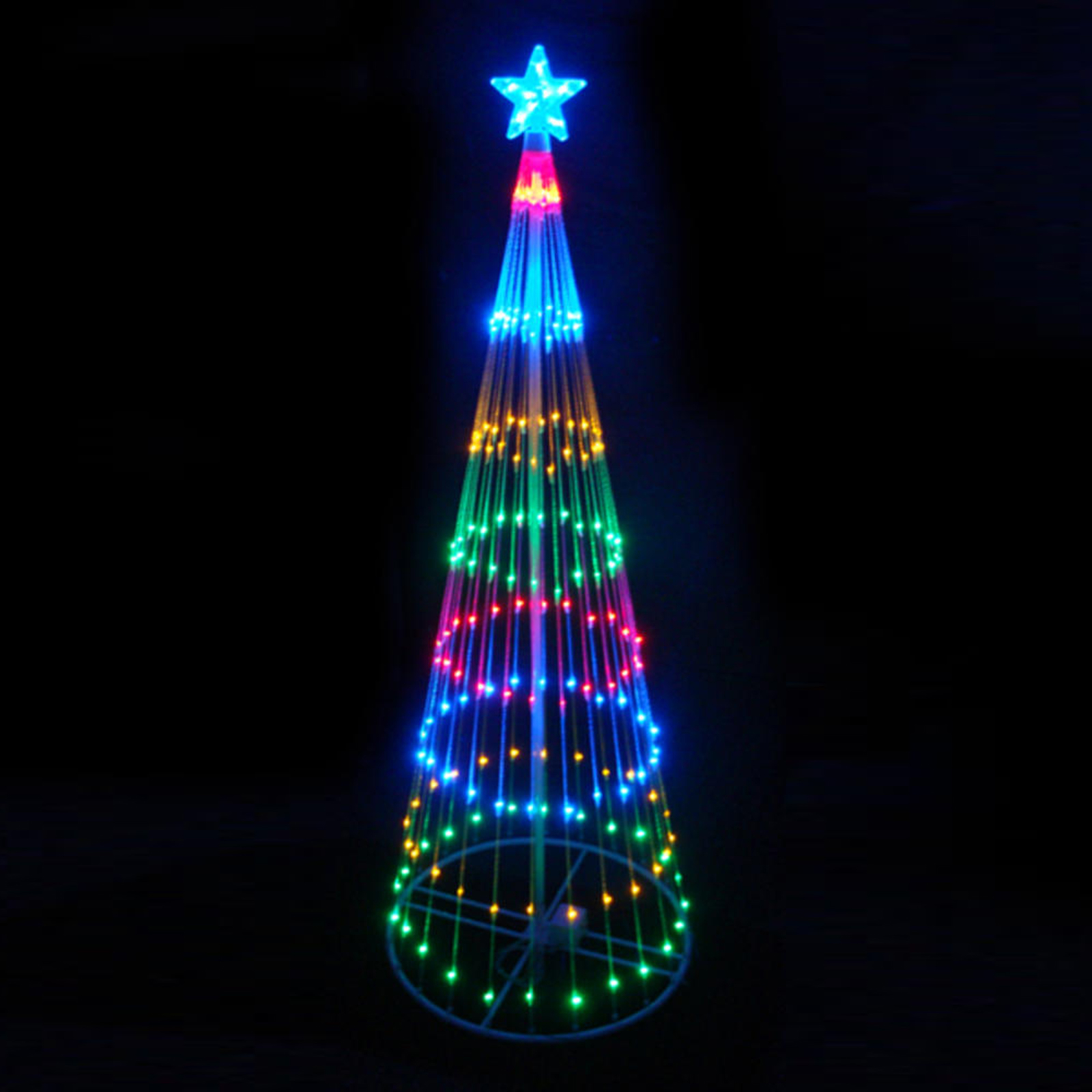 LB International 4' Pre-Lit Show Cone Indoor/Outdoor Christmas Tree with Multi-Color LED Lights