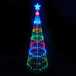 lb international 3584 4' multi-color led show cone christmas tree lighted yard art decoration