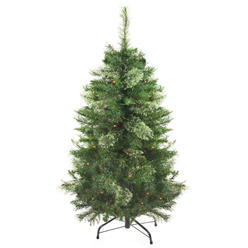 Northlight 4' Pre-Lit Mixed Cashmere Pine Artificial Christmas Tree - Multi Lights