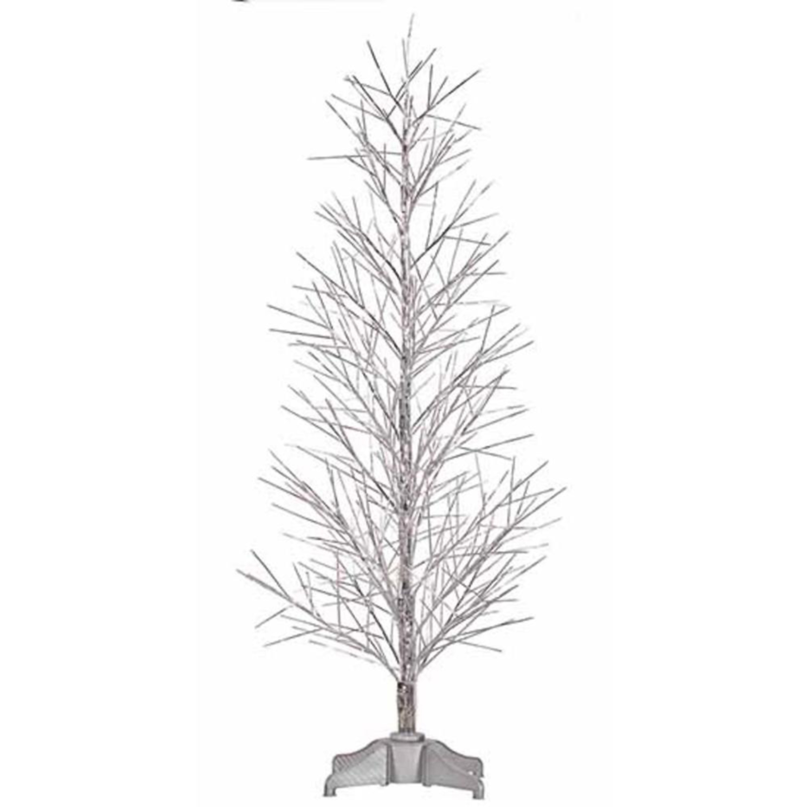 Vickerman 4' Pre-Lit Battery-Operated Silver Fiber Twig Indoor Christmas Tree